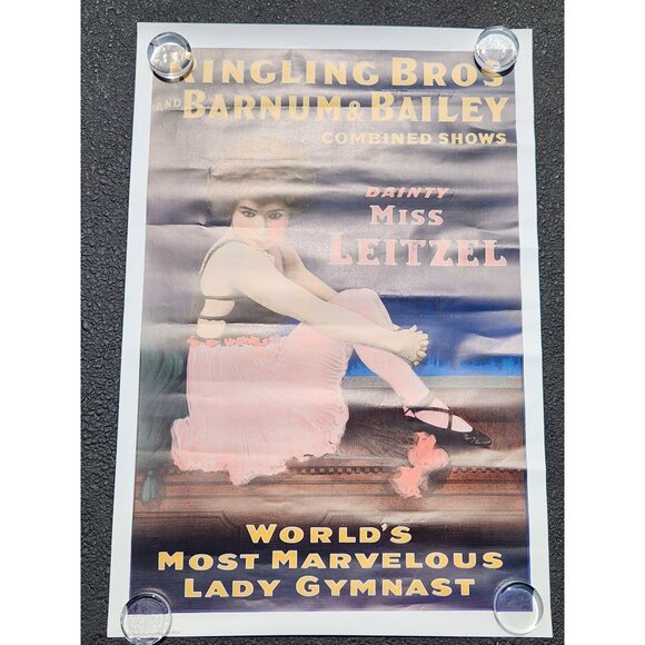 Ringling Bros & Barnum, Bailey Poster Mis Leitzel Worlds Marvelous Gymnast Repro - Picture 2 of 9